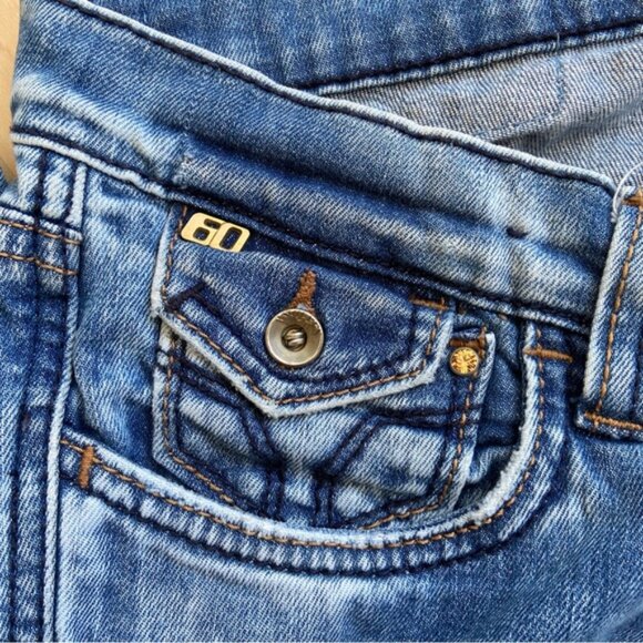 Miss 60’s jeans Style Shock ripped destroyed denim low rise slim straight 27 - Picture 8 of 14